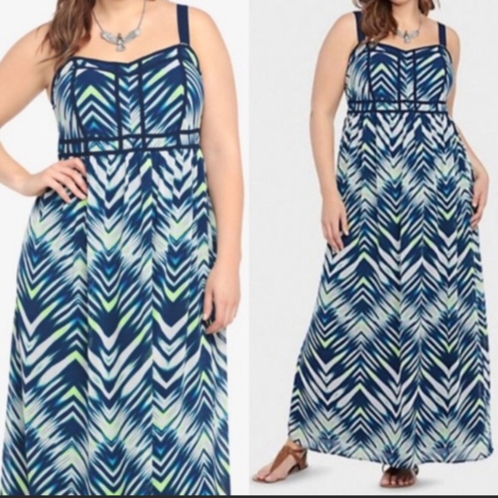 Torrid Chevron Print Chiffon Maxi Dress